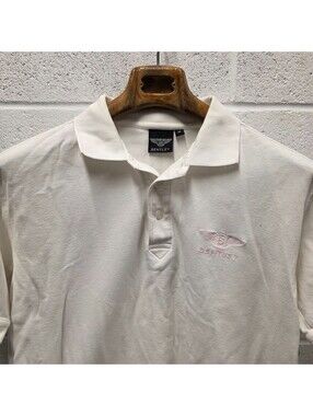 Bentley Motors Polo Men’s Shirt  Size M white Pink logo 22x27